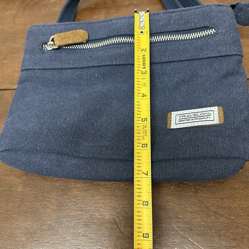Travelon Anti-Theft Heritage Small Crossbody Bag Purse Indigo Blue - Picture 12 of 12